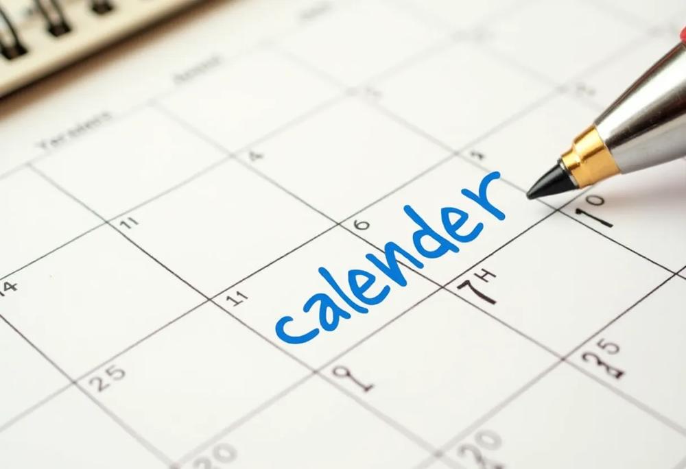 Summer calendar