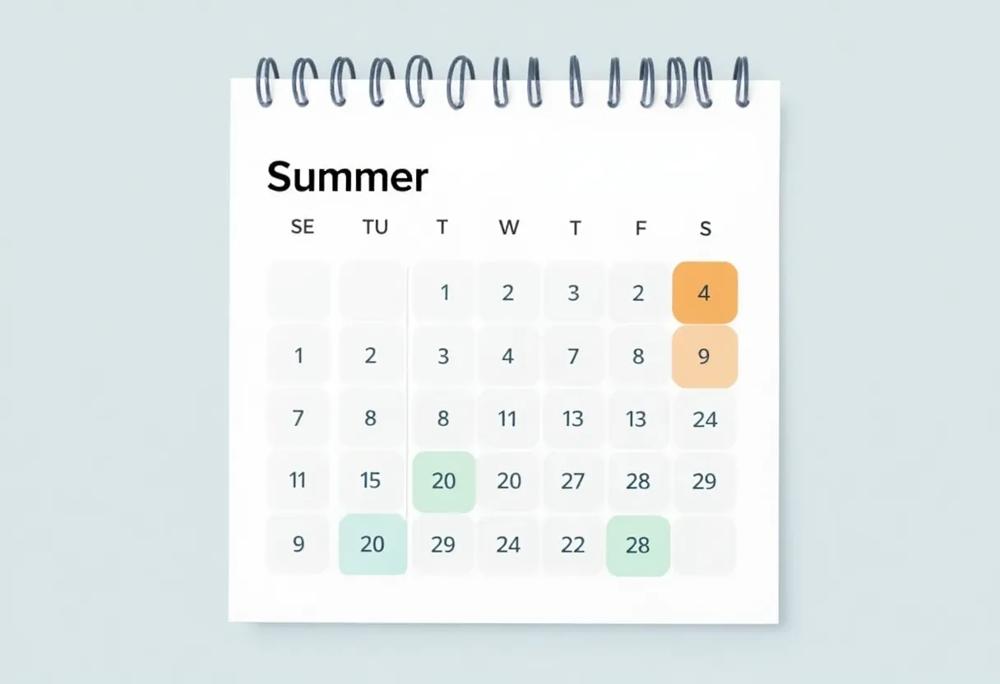 Summer calendar