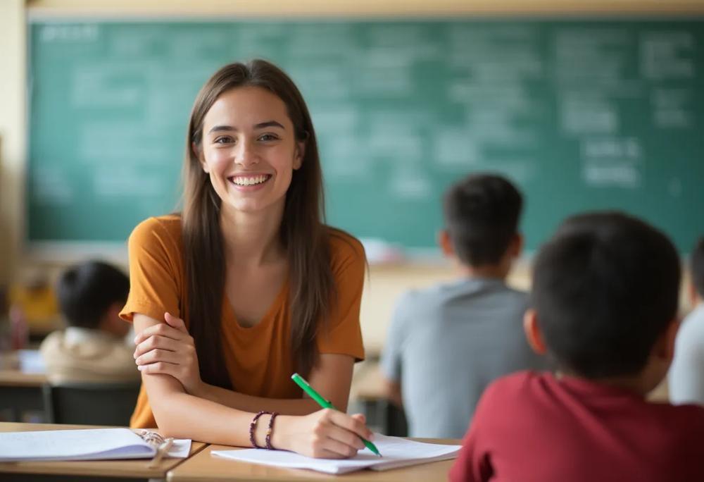 smiling teacher